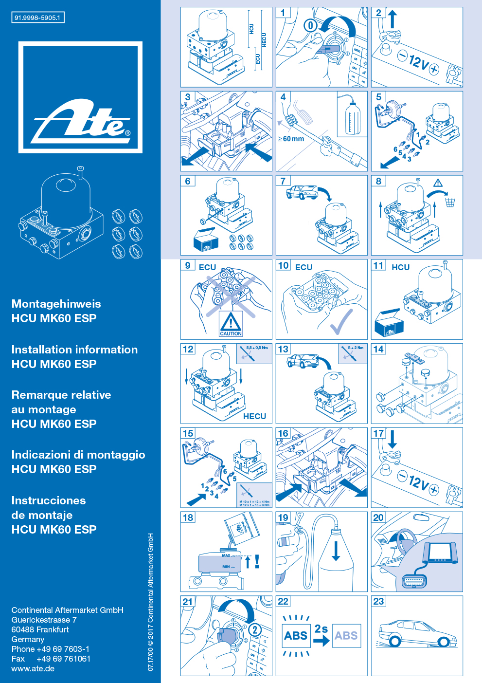 notice assemblage de l'ATE MK60